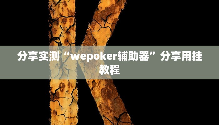 分享实测“wepoker辅助器”分享用挂教程 分享实测“wepoker辅助器”分享用挂教程