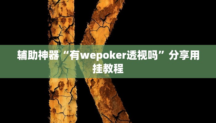 辅助神器“有wepoker透视吗”分享用挂教程 辅助神器“有wepoker透视吗”分享用挂教程