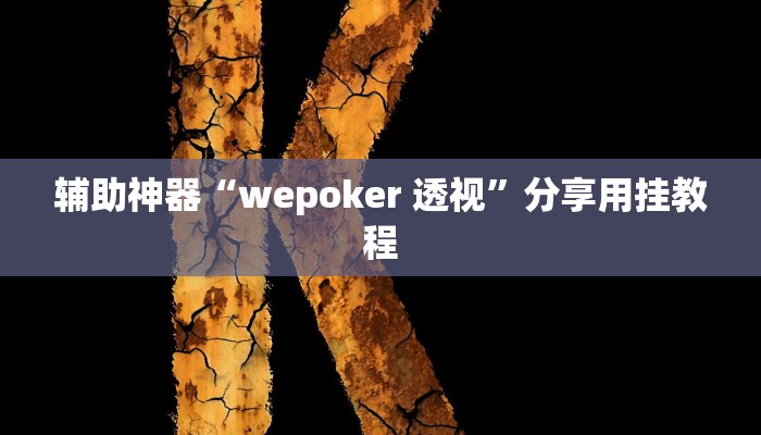 辅助神器“wepoker 透视”分享用挂教程 辅助神器“wepoker 透视”分享用挂教程