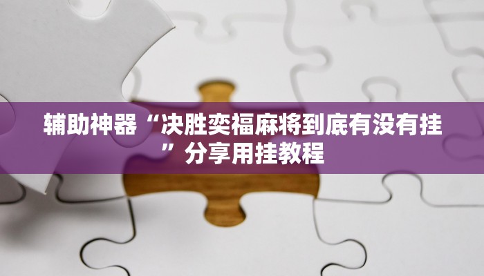 辅助神器“决胜奕福麻将到底有没有挂”分享用挂教程 辅助神器“决胜奕福麻将到底有没有挂”分享用挂教程