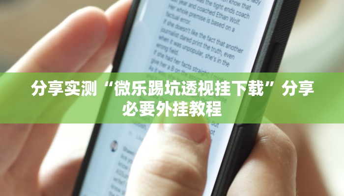 分享实测“微乐踢坑透视挂下载”分享必要外挂教程 分享实测“微乐踢坑透视挂下载”分享必要外挂教程