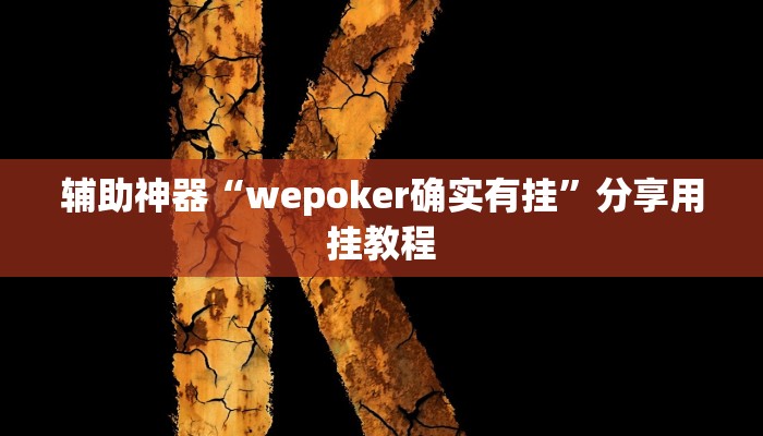 辅助神器“wepoker确实有挂”分享用挂教程 辅助神器“wepoker确实有挂”分享用挂教程