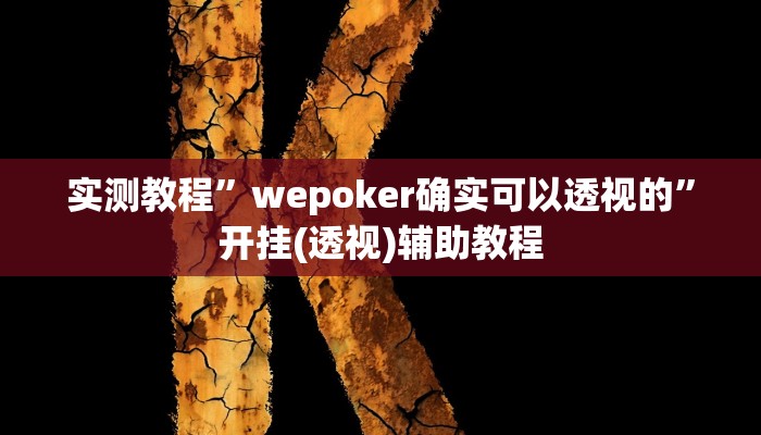 实测教程”wepoker确实可以透视的”开挂(透视)辅助教程